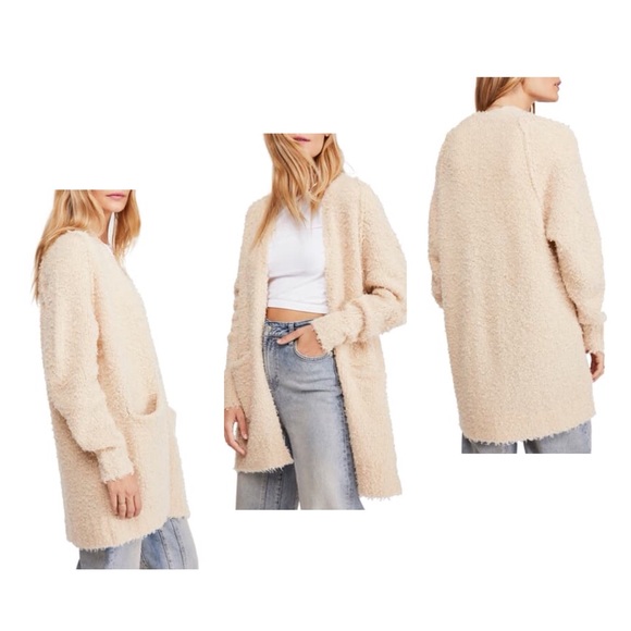 NWT! Free People once in a lifetime boucle knit oversized cardigan - Picture 1 of 8